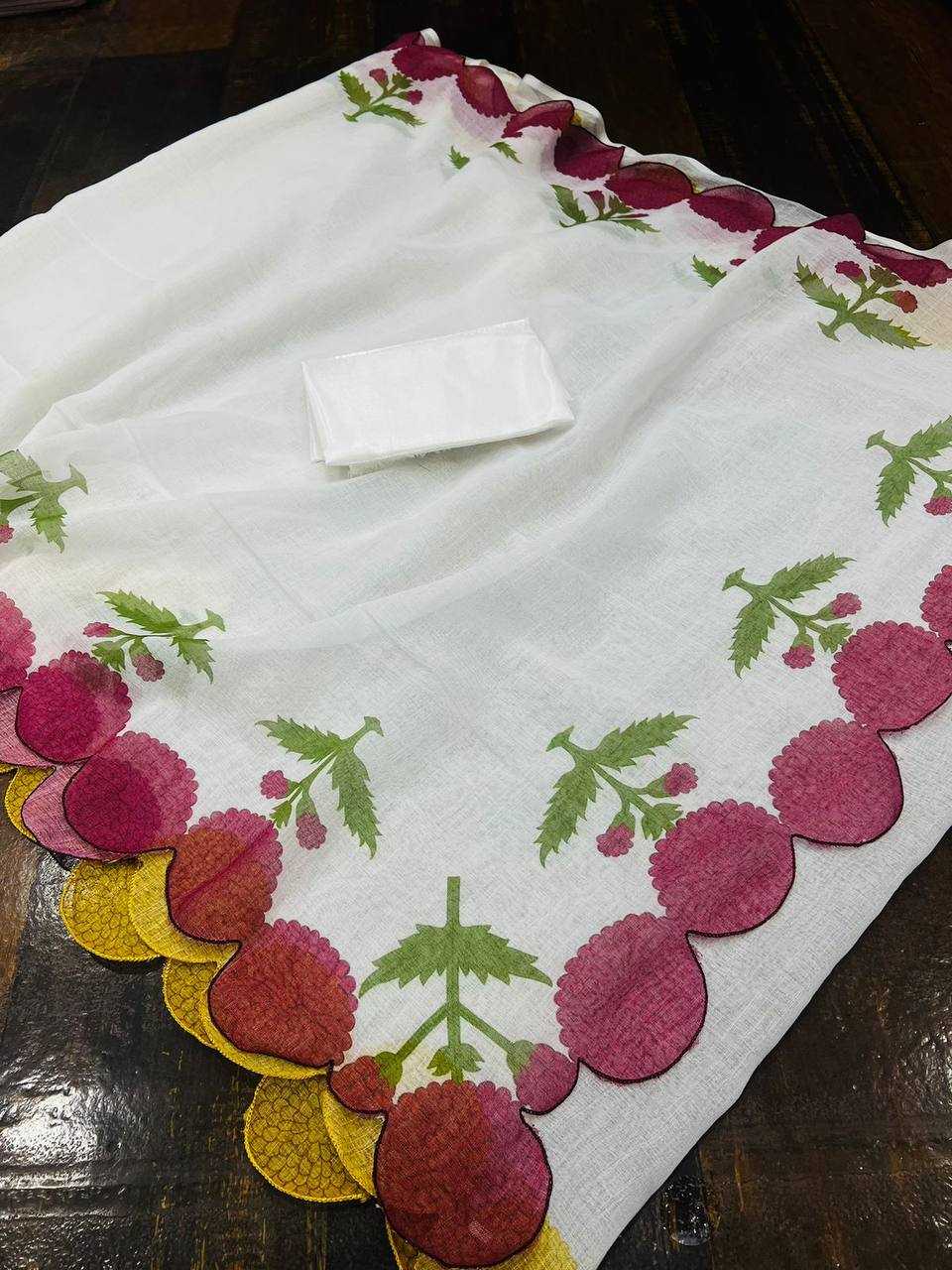 YNF LINEN KESH223 289 SAREES WHOLESALE SHILPA SHETTY SAREE CUT WORK COTTON PRINTED LINEN SAREES MANUFACTURER- Kapda Export