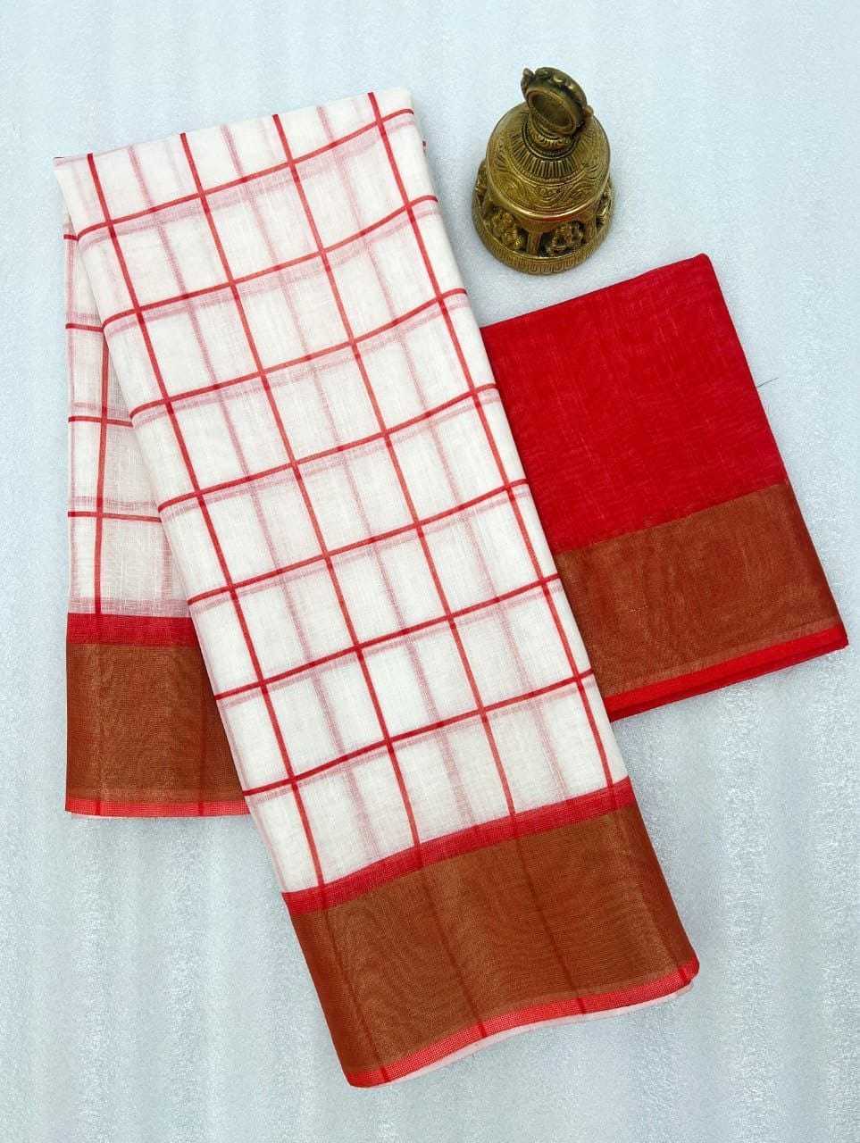 YNF LINEN KESH223 497 SAREE WHOLESALE FANCY LINEN ZARI BORDER SAREE MANUFACTURER- Kapda Export