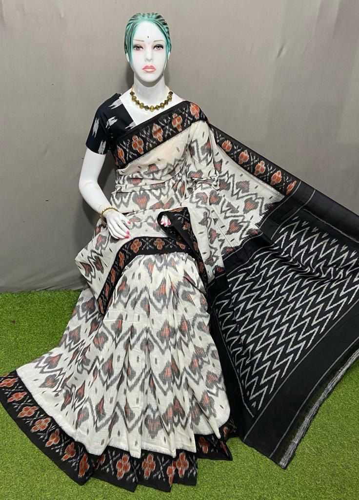 YNF LINEN SOFT RIN183 KUSUM SAREES WHOLESALE ZARI BORDER IKKAT SAREE PRINTED COTTON LINEN SAREES MANUFACTURER - Kapda Export