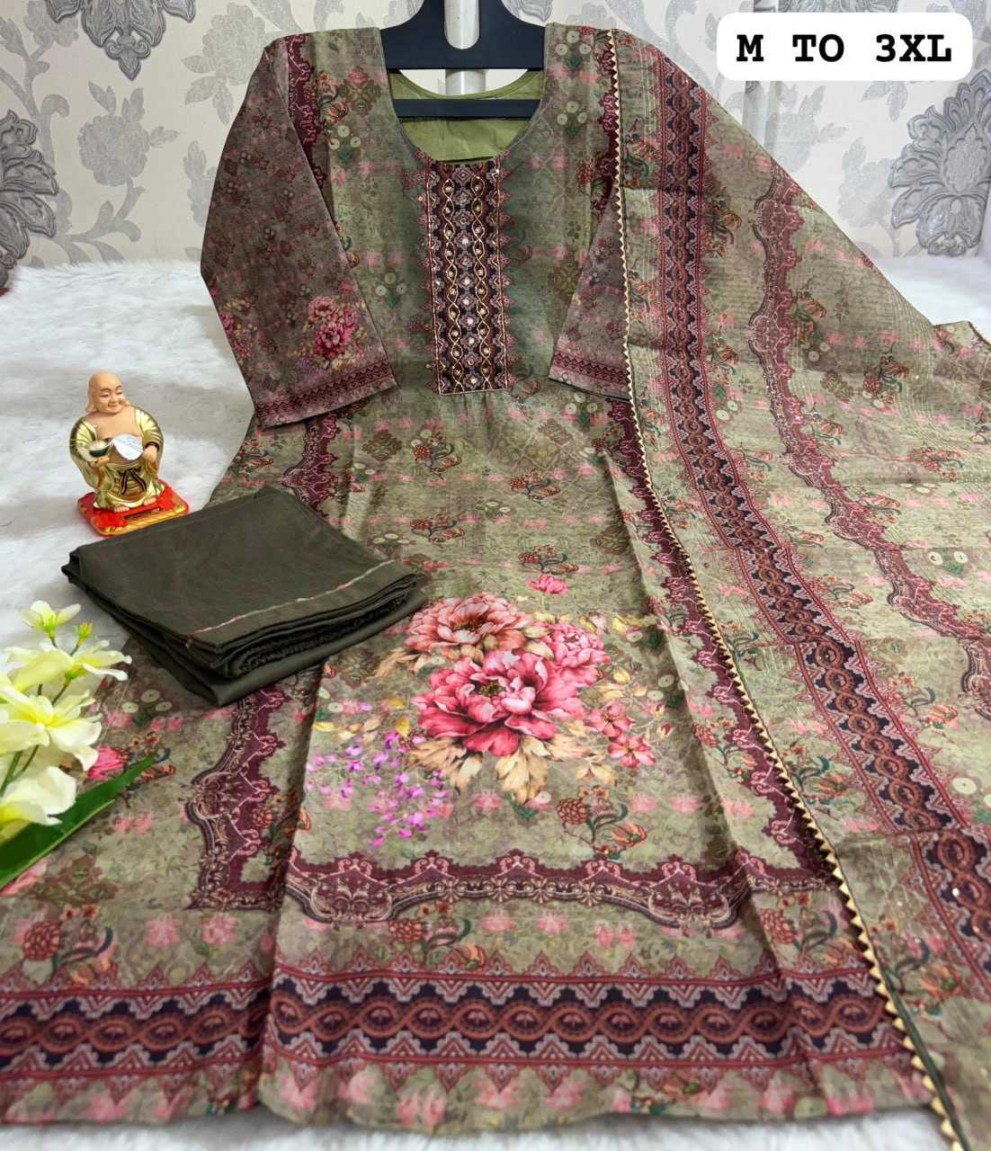 YNF MUSLIN KESH256 RNF21 SUITS & DRESSES WHOLESALE DESIGNER PRINTED CHANDERI WEDDING LADIES SILK SUITS MANUFACTURE- Kapda Export