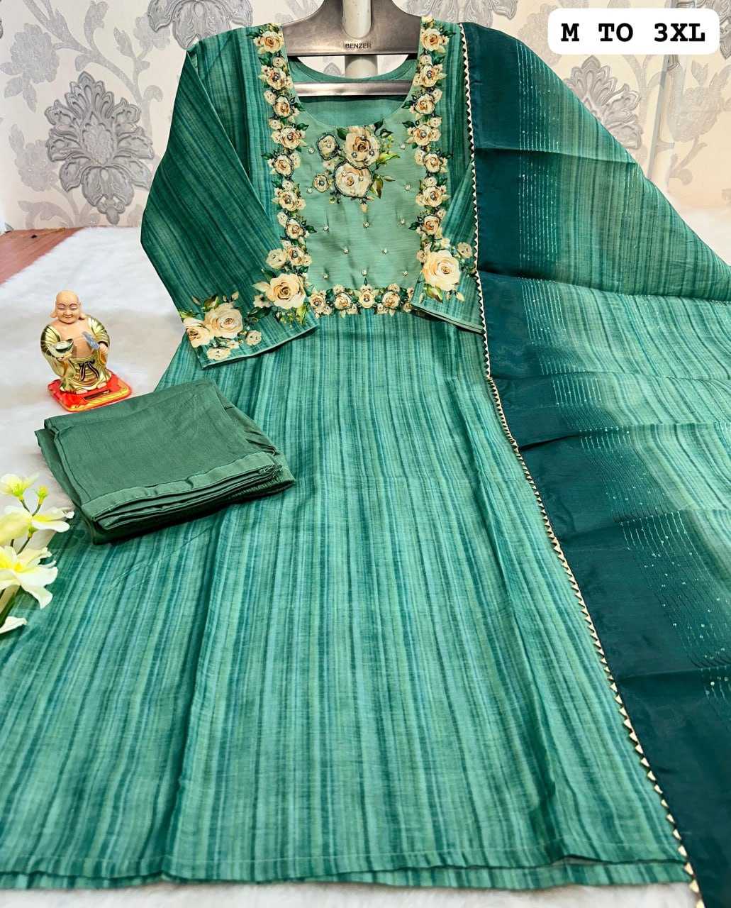 YNF MUSLIN KESH256 RNF21 SUITS & DRESSES WHOLESALE DESIGNER PRINTED CHANDERI WEDDING LADIES SILK SUITS MANUFACTURE- Kapda Export