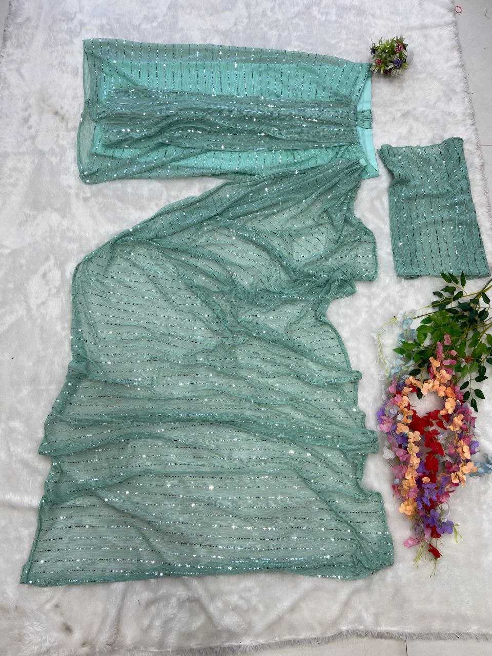 YNF NET RIN121 886 SAREES WHOLESALE GEORGETTE PARTY WEAR READY TO WEAR NET SAREES MANUFACTURER- Kapda Export