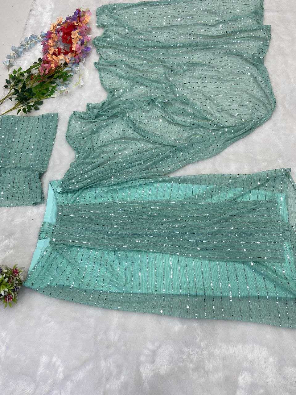 YNF NET RIN121 886 SAREES WHOLESALE GEORGETTE PARTY WEAR READY TO WEAR NET SAREES MANUFACTURER- Kapda Export