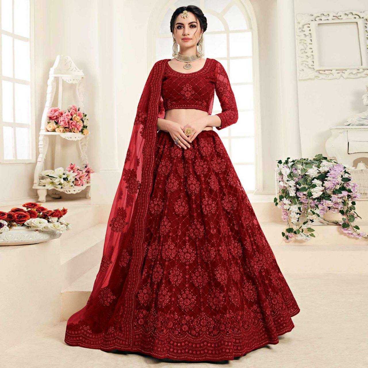 YNF NETRIN156 1063 LEHENHGA WHOLESALE NET WEDDING DESIGNER LEHENGA MANUFACTURER- Kapda Export