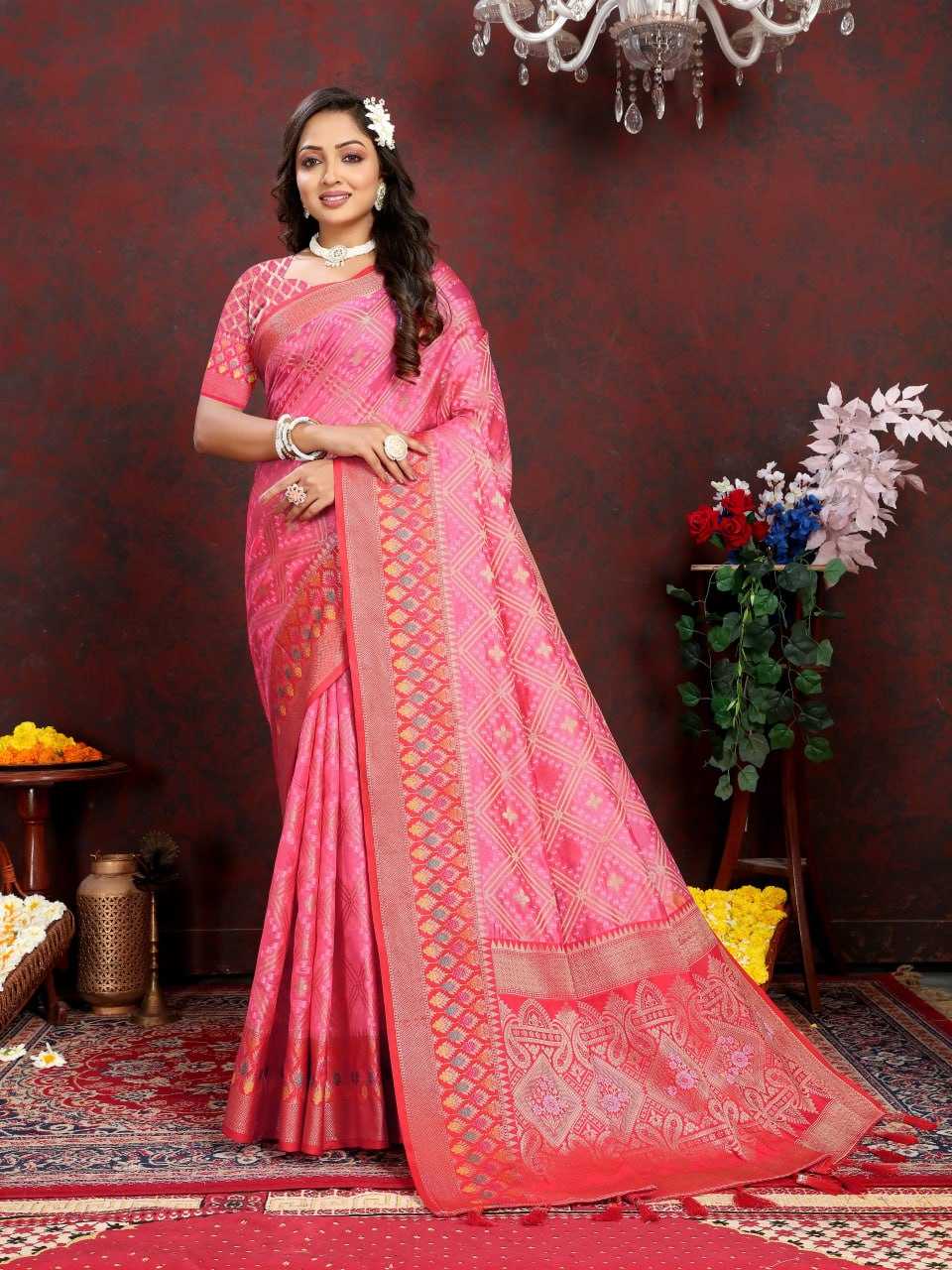 YNF ORGANZA RIN150 307 SAREES WHOLESALE ORGANZA EMBROIDERED ZARI SAREES MANUFACTURER- Kapda Export