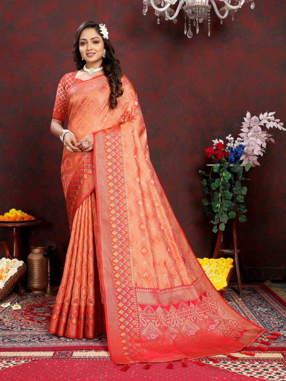 YNF ORGANZA RIN150 307 SAREES WHOLESALE ORGANZA EMBROIDERED ZARI SAREES MANUFACTURER- Kapda Export