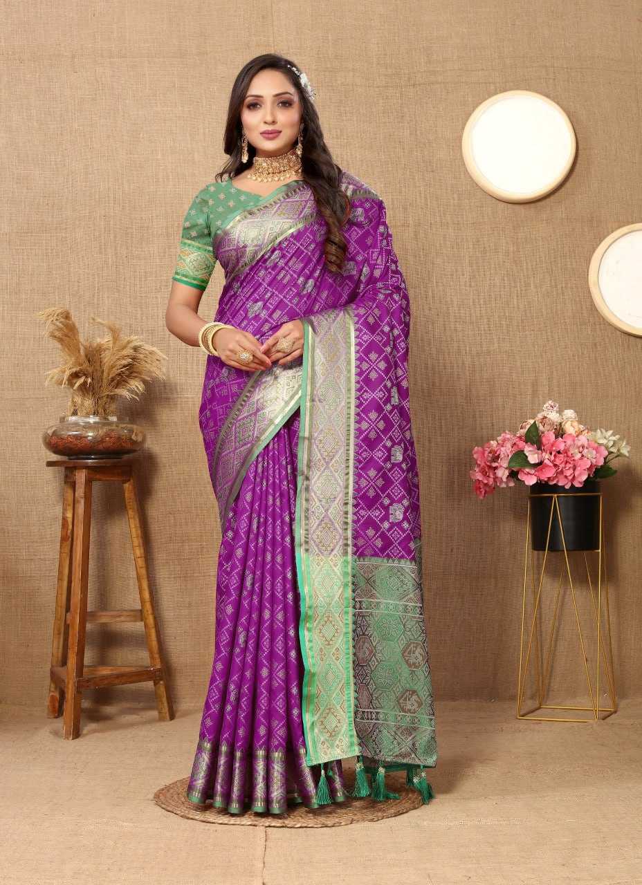 YNF PATOLA SILK RIN150 Patola SILK SAREES WHOLESALE PATOLA ZARI BORDER PRINTED SILK SAREES MANUFACTURER- Kapda Export