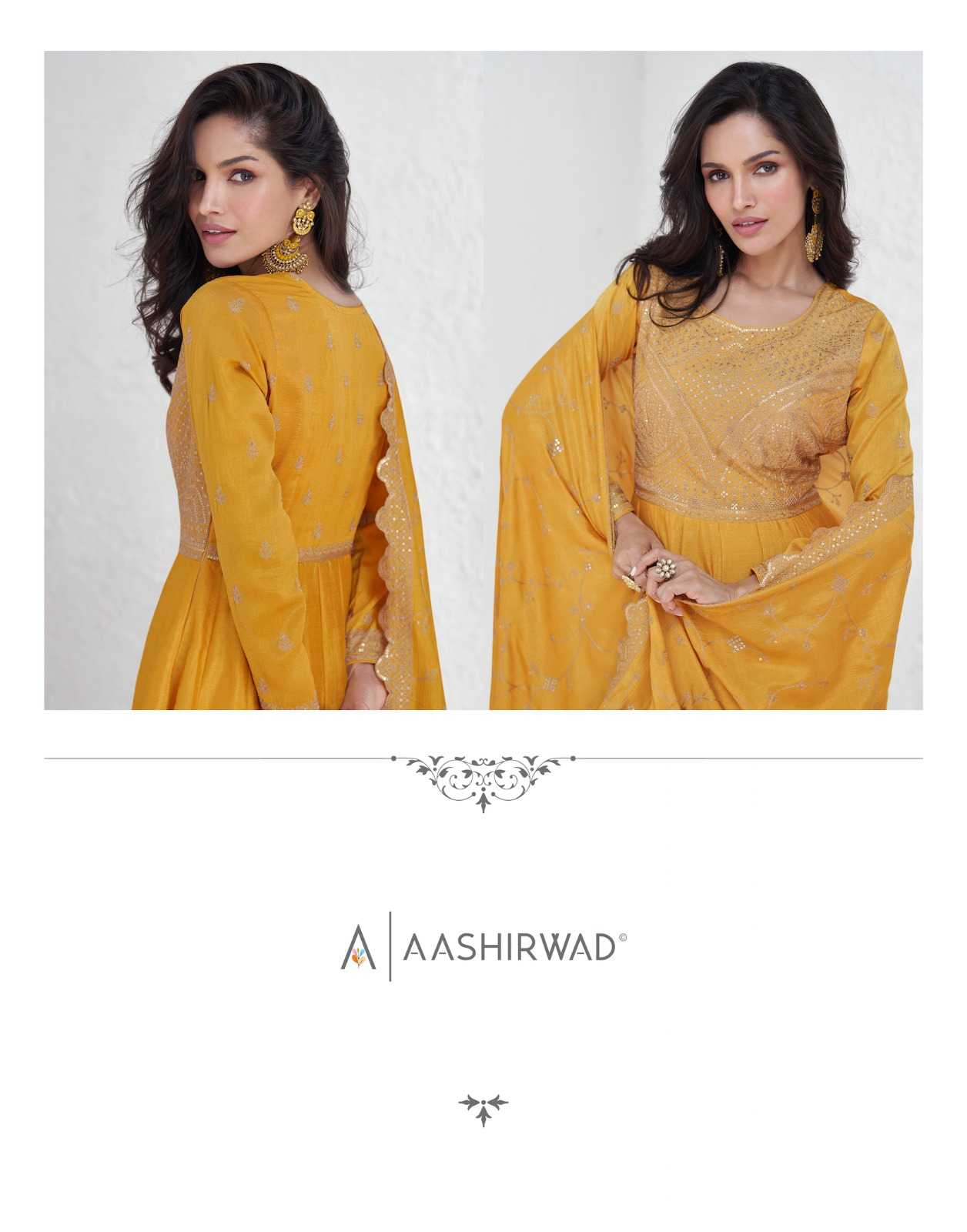 YNF PREMIUM SILK AASHIRWAD KESH233 SAROJ CLOTHING BRANDS WHOLESALE GOWNS MANUFACTURER- Kapda Export