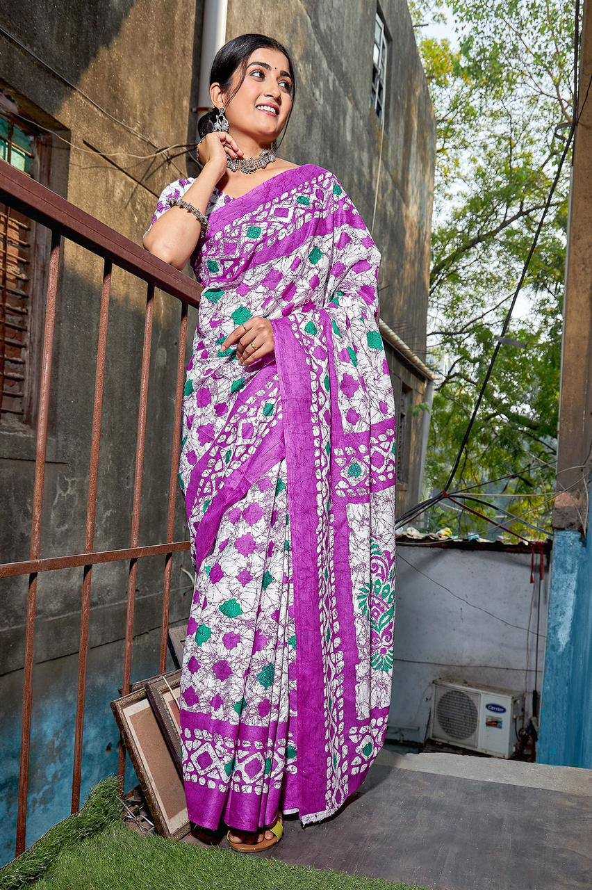 YNF PURE COTTON KESH244  IKKAT FUNDA SAREES WHOLESALE BLOCK PRINTED COTTON LADIES OFFICE WEAR SAREES MANUFACTURER- Kapda Export