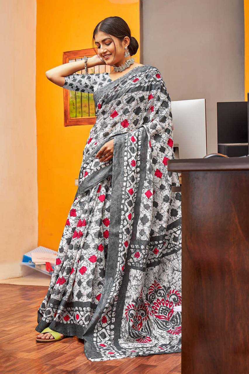 YNF PURE COTTON KESH244  IKKAT FUNDA SAREES WHOLESALE BLOCK PRINTED COTTON LADIES OFFICE WEAR SAREES MANUFACTURER- Kapda Export