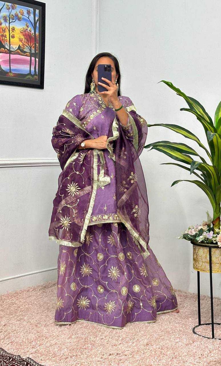 YNF RUSSIAN SILK RIN181 1071 LEHENGAS WHOLESALE SILK EMBROIDERED PURPLE LEHENGAS MANUFACTURER- Kapda Export