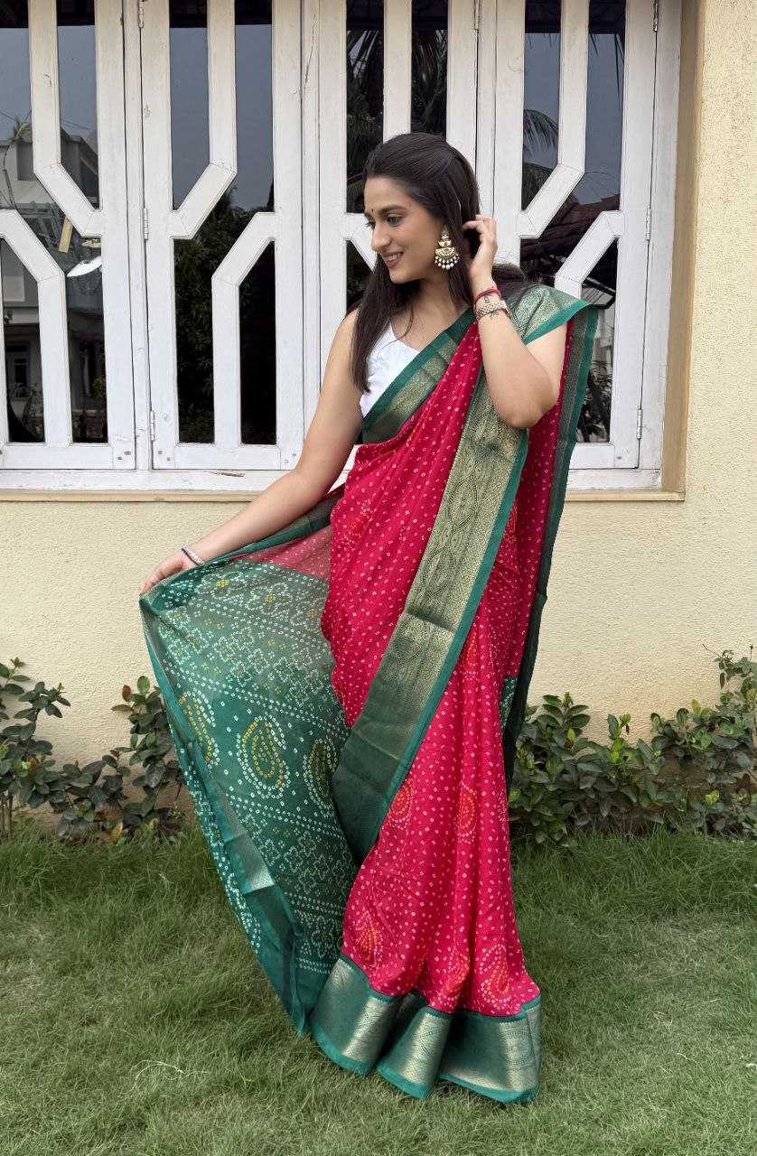 YNF SILK KESH117 RWC43 SAREES WHOLESALE SILK ZARI BORDER BANDHANI PINK FESTIVE SAREES MANUFACTURER- Kapda Export