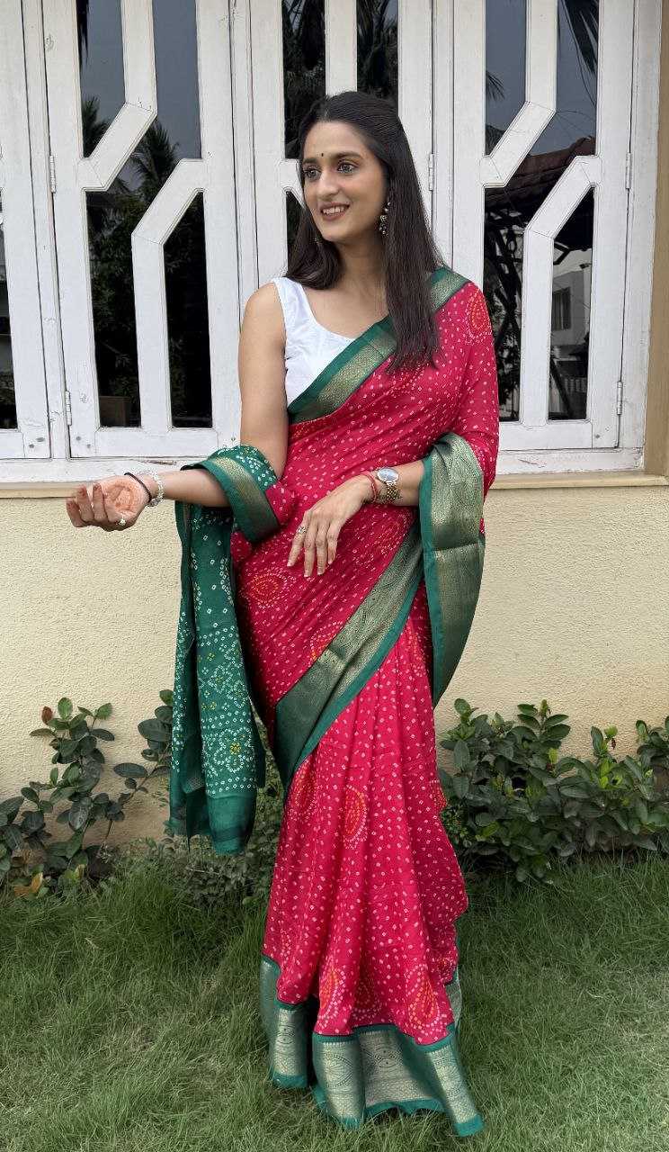 YNF SILK KESH117 RWC43 SAREES WHOLESALE SILK ZARI BORDER BANDHANI PINK FESTIVE SAREES MANUFACTURER- Kapda Export