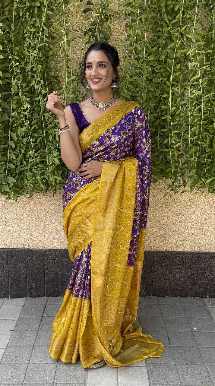 YNF SILK KESH117 RWC75 SAREES WHOLESALE ZARI BORDEER JACQUARD SILK PURPLE SAREES MANUFACTURER- Kapda Export