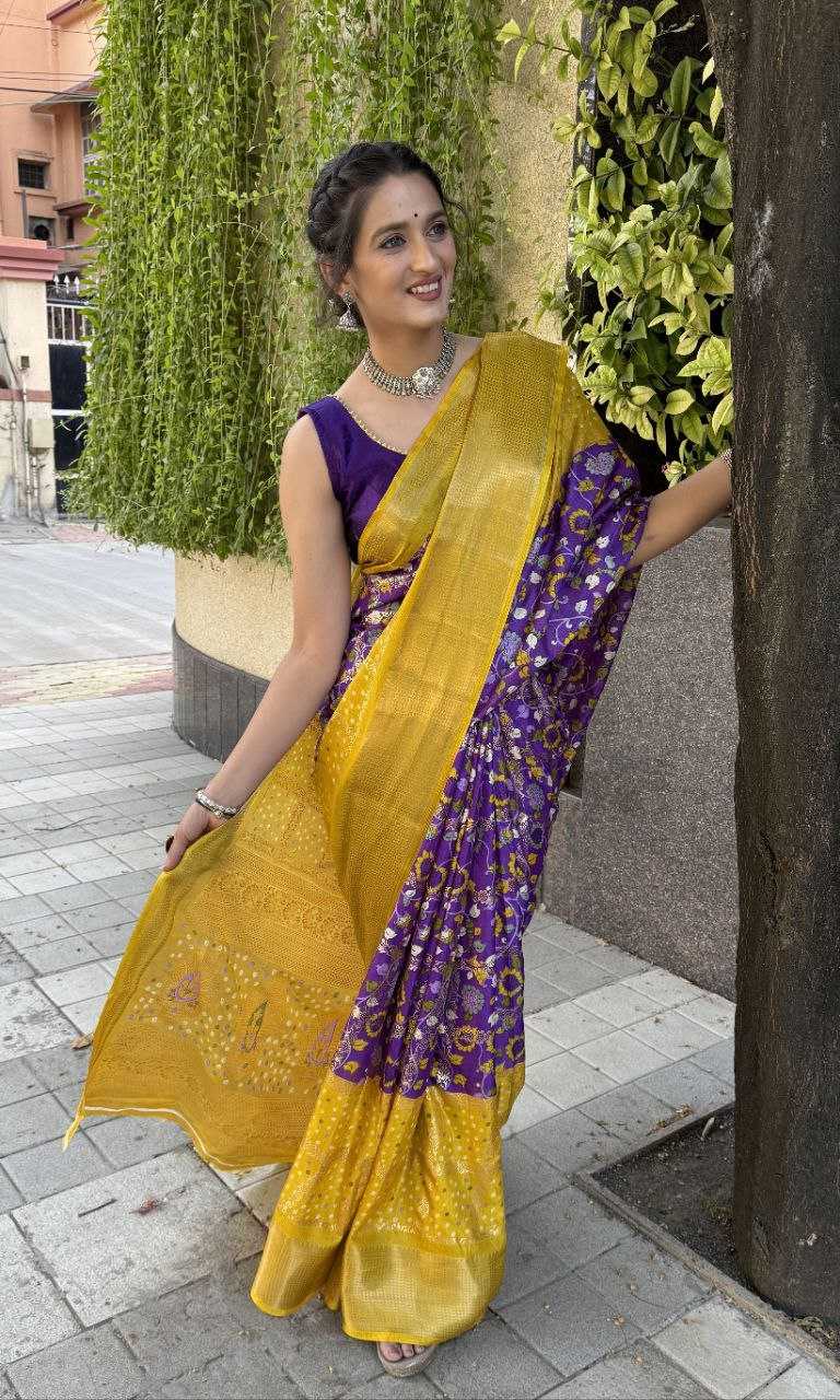 YNF SILK KESH117 RWC75 SAREES WHOLESALE ZARI BORDEER JACQUARD SILK PURPLE SAREES MANUFACTURER- Kapda Export