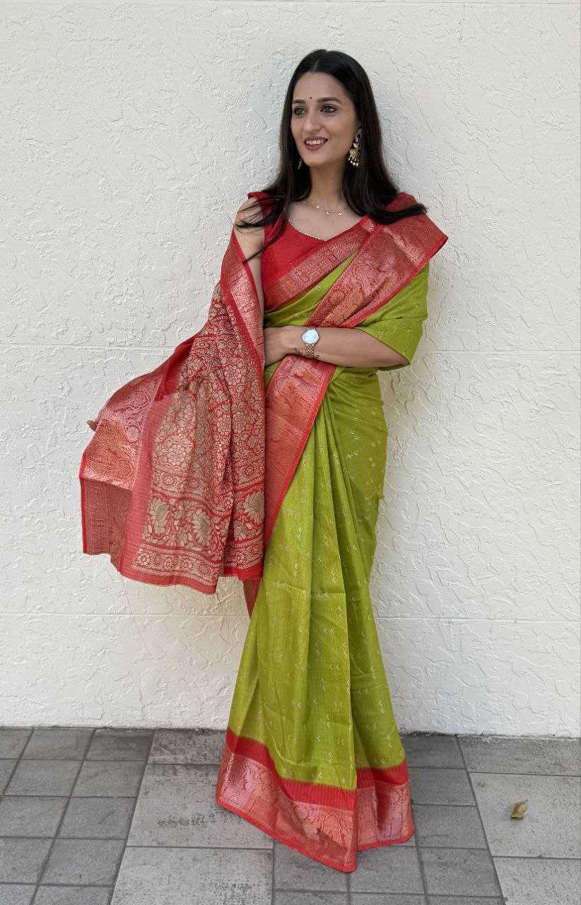 YNF SILK KESH117 RWC86 SAREES WHOLESALE ZARI BORDER SILK MEHENDI OUTFITS SAREES MANUFACTURER- Kapda Export