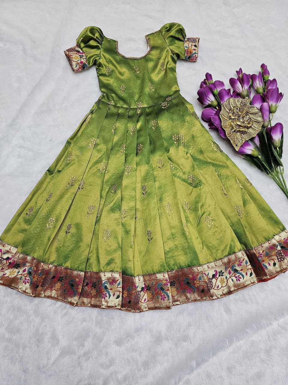 YNF SILK RIN161 RPVR24 KIDS WEAR WHOLESALE KIDS WEDDING DESIGNER FESTIVEL GOWN MANUFACTURER- Kapda Export