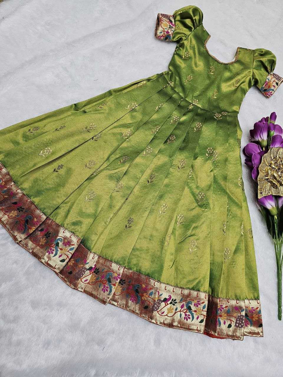 YNF SILK RIN161 RPVR24 KIDS WEAR WHOLESALE KIDS WEDDING DESIGNER FESTIVEL GOWN MANUFACTURER- Kapda Export