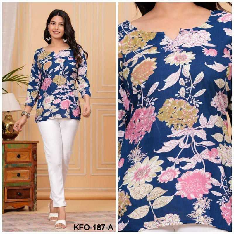 YNF SOFT COTTON KESH252 PIC02 KURTIS WHOLESALE SHORT COTTON PRINTED CASUAL KURTIS MANUFACTURER- Kapda Export