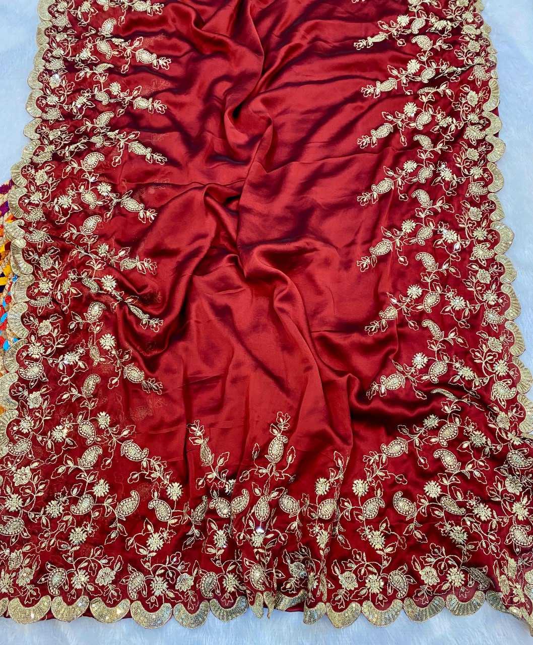 YNF SOFT SILK  RIN164 RRS103 SAREES WHOLESALE SAREES EMBROIDERY SEQUENCE DESIGNER SAREES MANUFACTURER- Kapda Export