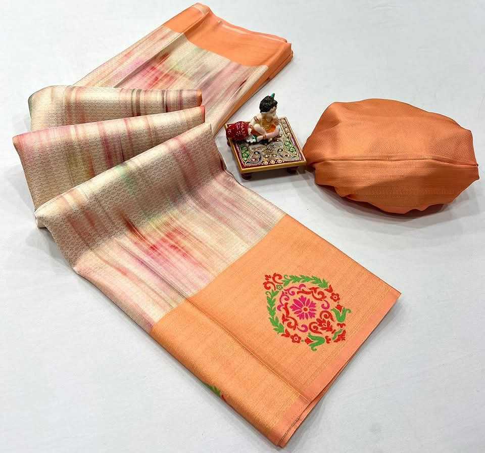 YNF SOFT SILK RIN165 RRI11 SILK SAREES WHOLESALE SOFT SILK PATTU SILK ZARI BORDER PRINTED SILK SAREES MANUFACTURER- Kapda Export