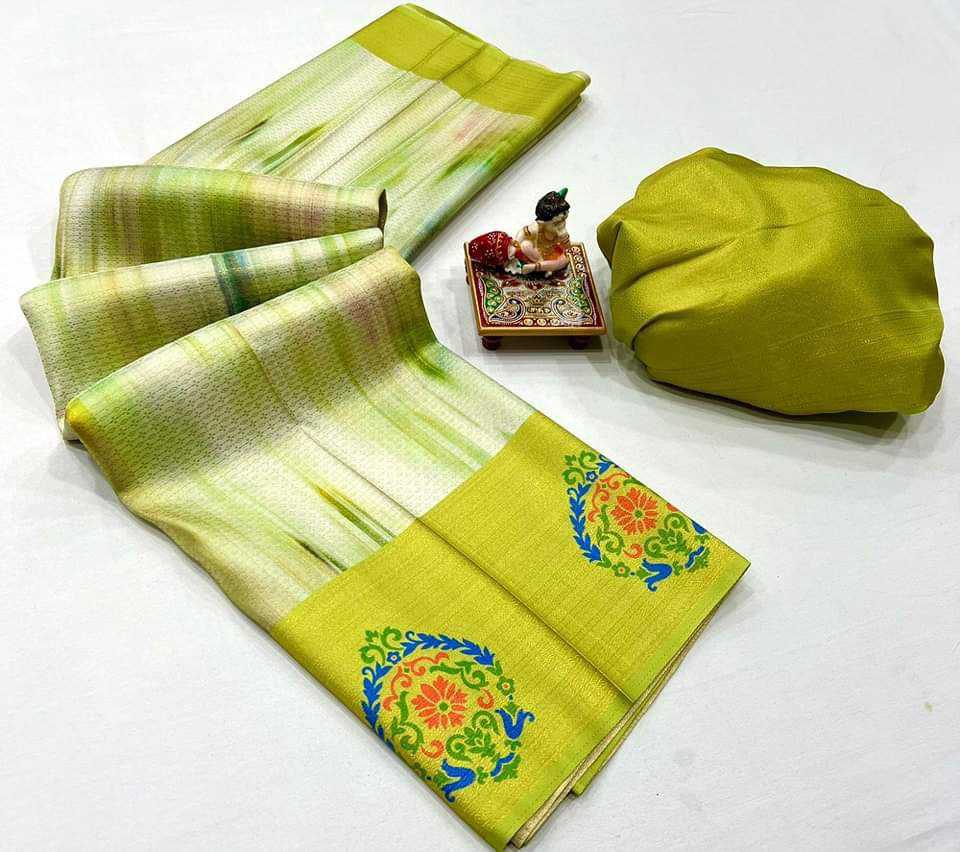 YNF SOFT SILK RIN165 RRI11 SILK SAREES WHOLESALE SOFT SILK PATTU SILK ZARI BORDER PRINTED SILK SAREES MANUFACTURER- Kapda Export