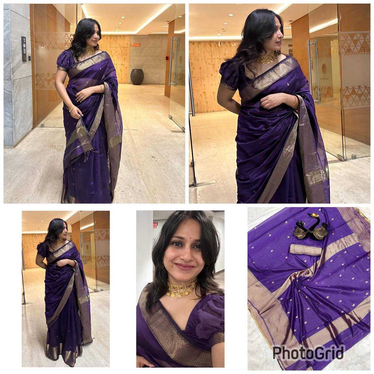 YNF SOFT SILK RIN179 750 SAREES WHOLESALE ZARI BORDER PURPLE LINEN SILK SAREES MANUFACTURER- Kapda Export