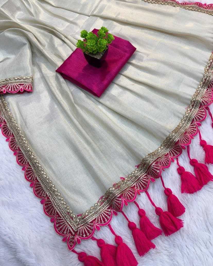 YNF TISSUE KESH213 RIN09 SAREES WHOLESALE PARTY WEAR LACE BORDER TISSUE SILK SAREES MANUFACTURER- Kapda Export