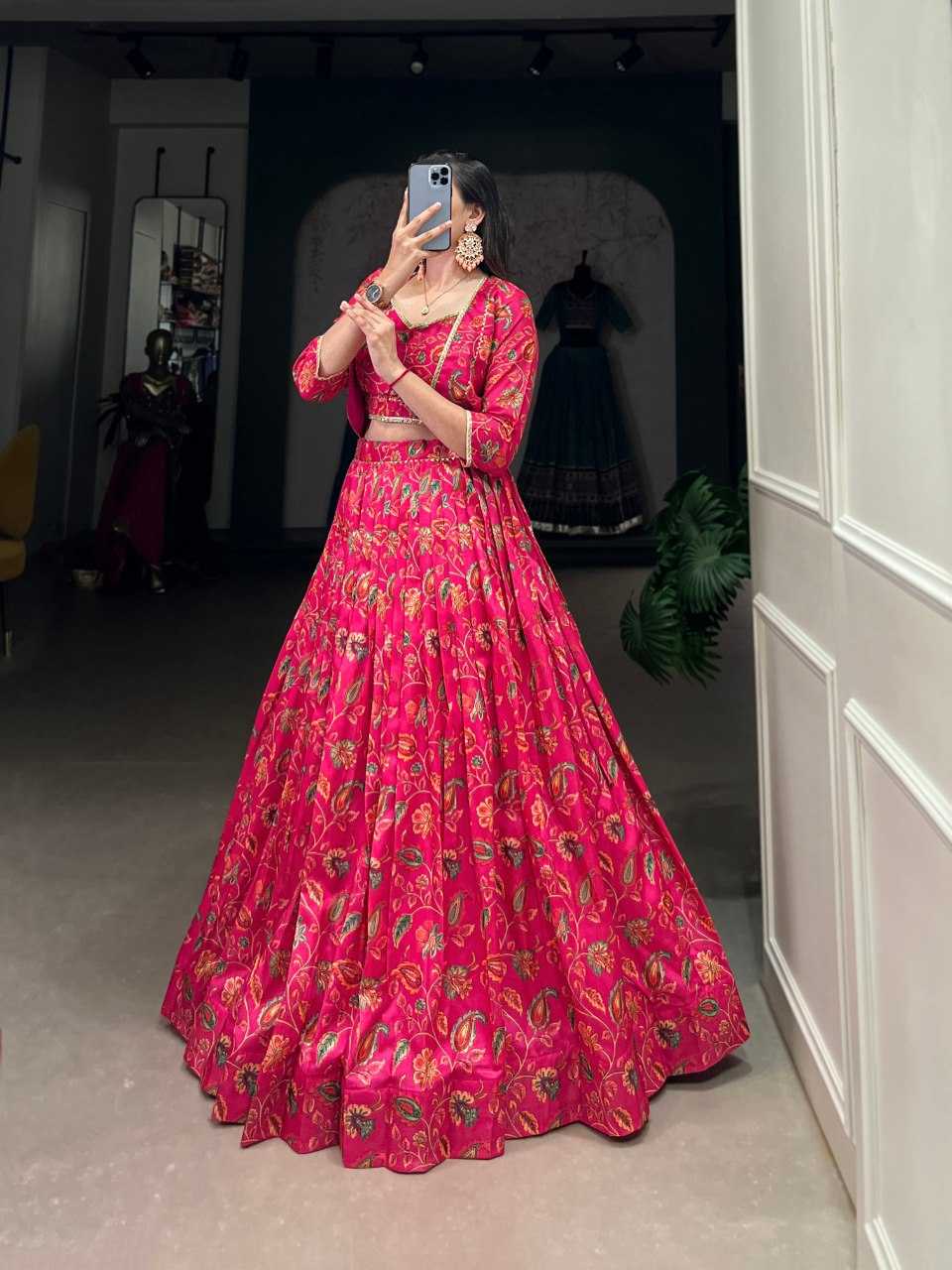 YNF TUSSAR SILK KESH136 1136 LEHENGAS WHOLESALE SILK PINK LEHENGA WITH DUPTTA PRINTED LEHENGAS MANUFACTURER- Kapda Export