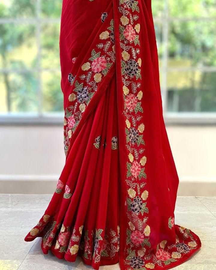 YNF TUSSAR SILK SOFT  RIN164 RRS104 SAREES WHOLESALE EMBROIDERED RED TUSSAR SILK SAREES  MANUFACTURER- Kapda Export