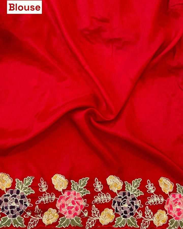 YNF TUSSAR SILK SOFT  RIN164 RRS104 SAREES WHOLESALE EMBROIDERED RED TUSSAR SILK SAREES  MANUFACTURER- Kapda Export