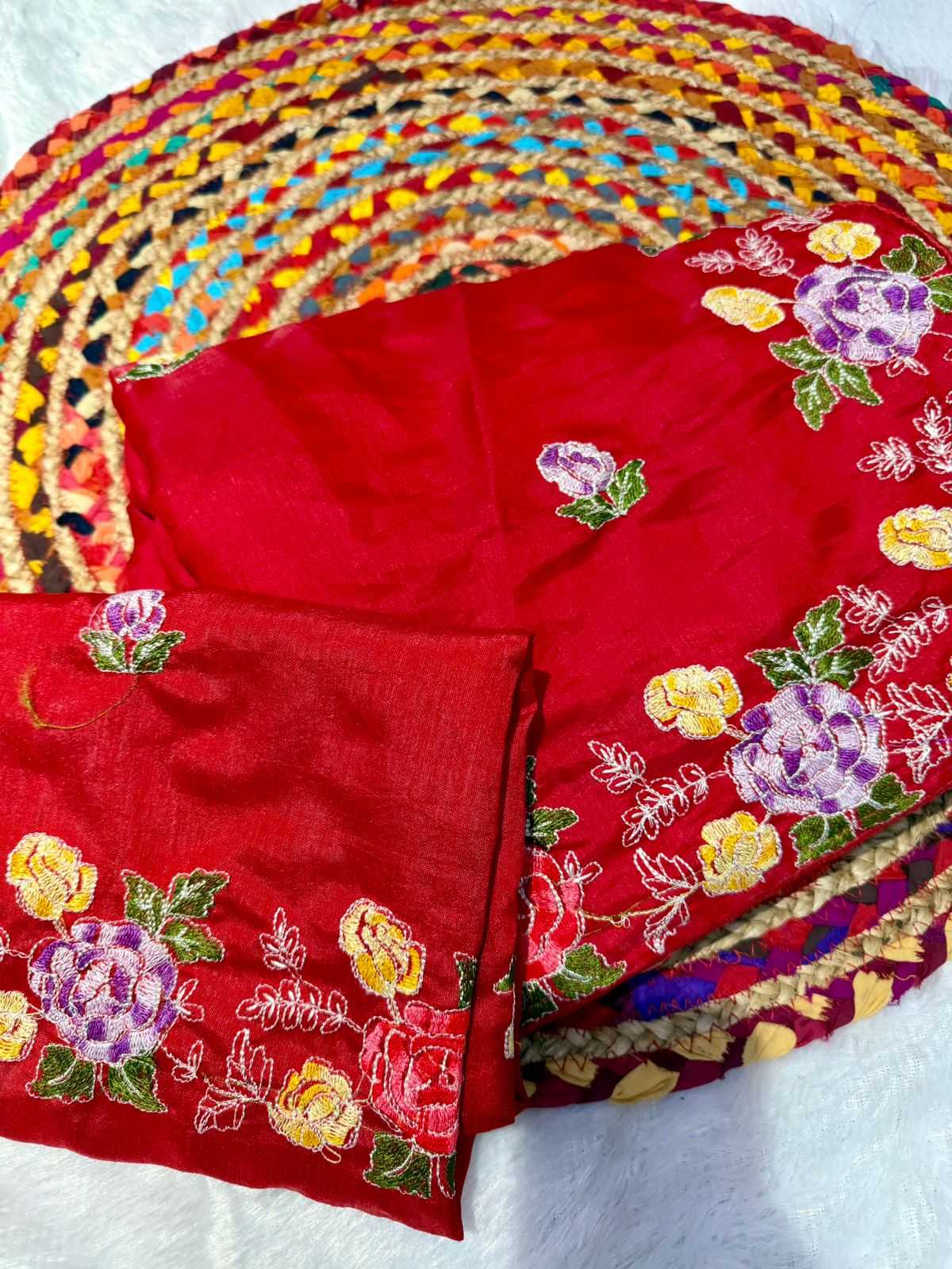 YNF TUSSAR SILK SOFT  RIN164 RRS104 SAREES WHOLESALE EMBROIDERED RED TUSSAR SILK SAREES  MANUFACTURER- Kapda Export