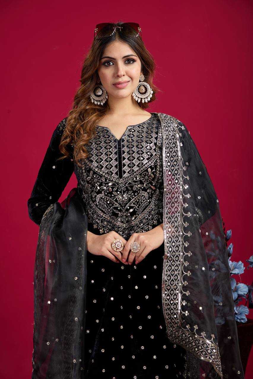 YNF VELVET KESH122 5001 SUITS & DRAESSES WHOLESALE EMBROIDEREY SHARARA SALWAR VELVET EMBROIDERY LADIES SUITS MANUFACTURE- Kapda Export