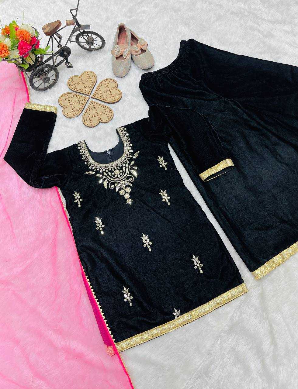 YNF VELVET KESH144 193 WHOLESALE KIDS SUIT KIDS FESTIVE KIDS SHARAR SUITS MANUFACTURER- Kapda Export