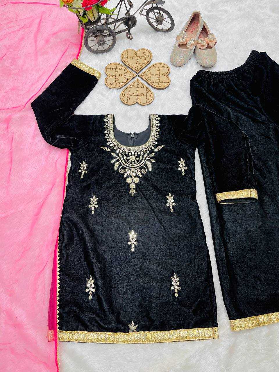 YNF VELVET KESH144 193 WHOLESALE KIDS SUIT KIDS FESTIVE KIDS SHARAR SUITS MANUFACTURER- Kapda Export