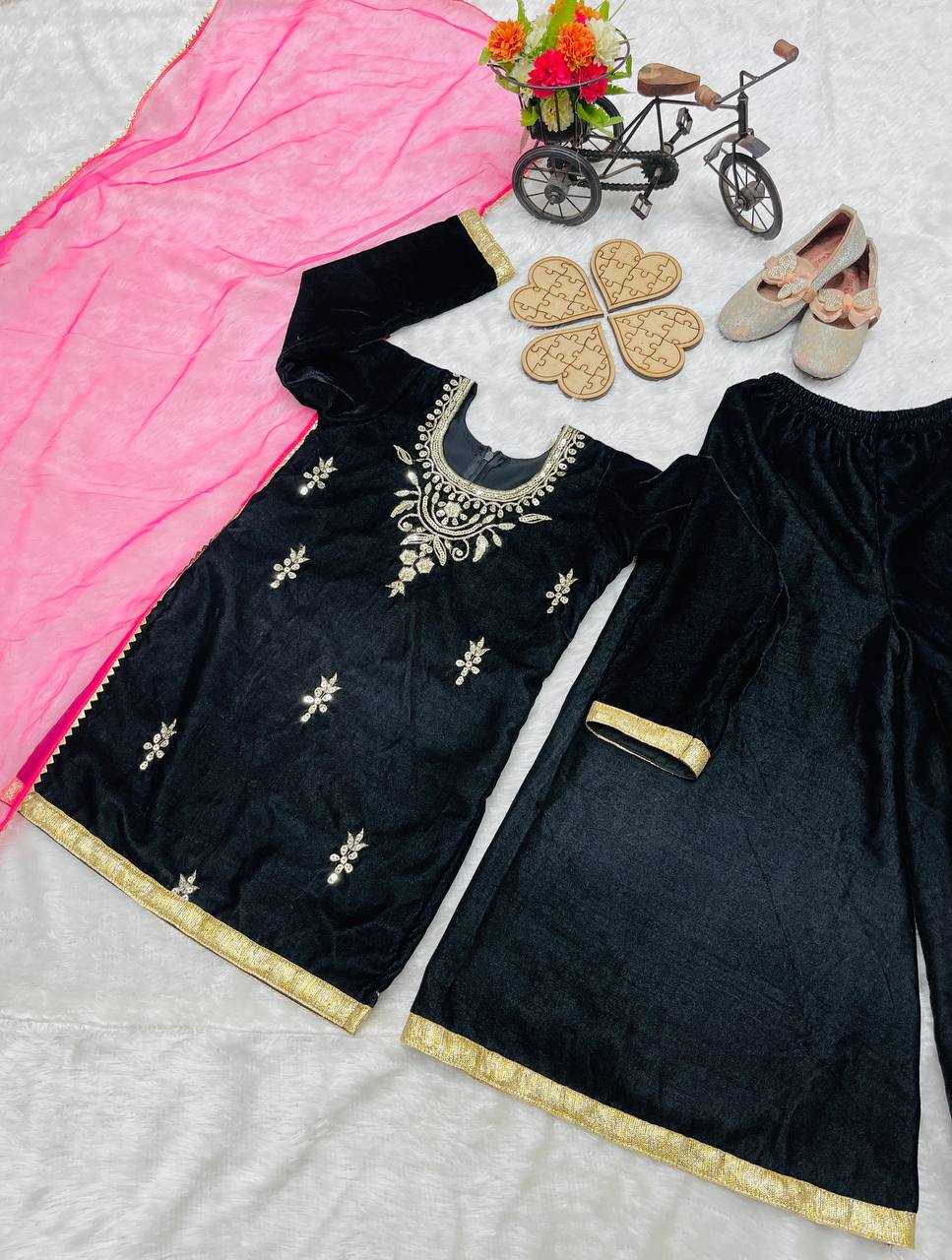 YNF VELVET KESH144 193 WHOLESALE KIDS SUIT KIDS FESTIVE KIDS SHARAR SUITS MANUFACTURER- Kapda Export