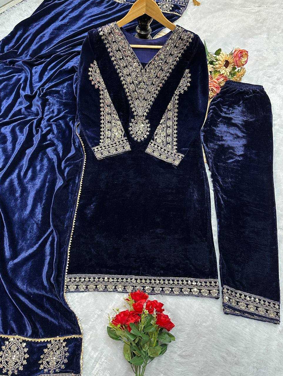 YNF VELVET KESH147 236 SUITS & DRESSES WHOLESAL PAKISTANI EMBROIDERY VELVET WEDDING SUITS MANUFACTURE- Kapda Export