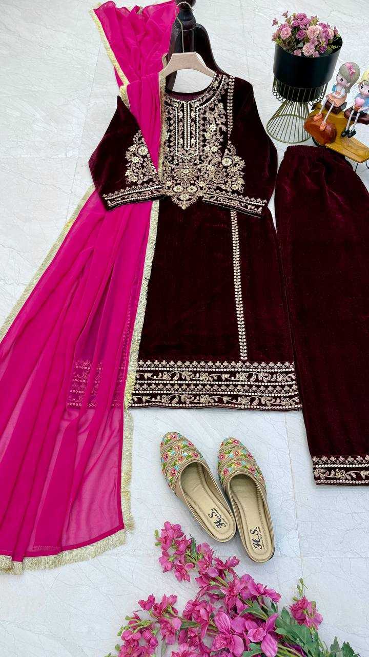 YNF VELVET KESH158 9289 SUITS & DRESSES WHOLESALE PAKISTANI EMBROIDERY VELVET EID COLLECTIONS SUITS MANUFACTURE- Kapda Export