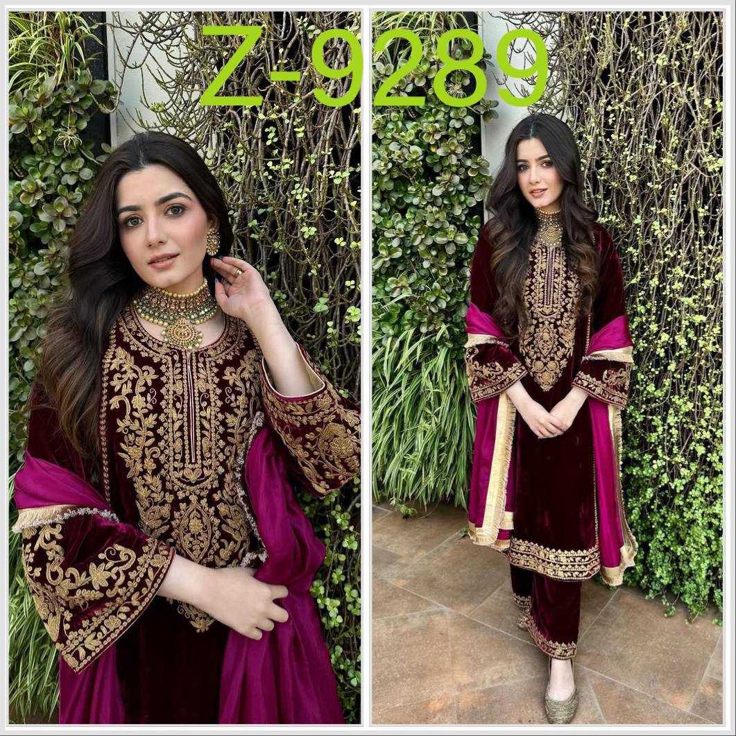 YNF VELVET KESH158 9289 SUITS & DRESSES WHOLESALE PAKISTANI EMBROIDERY VELVET EID COLLECTIONS SUITS MANUFACTURE- Kapda Export