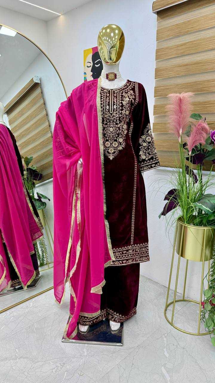 YNF VELVET KESH158 9289 SUITS & DRESSES WHOLESALE PAKISTANI EMBROIDERY VELVET EID COLLECTIONS SUITS MANUFACTURE- Kapda Export