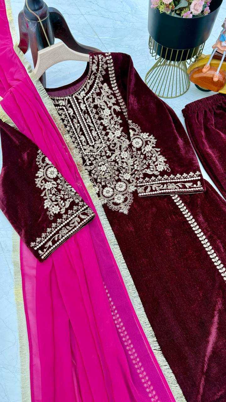 YNF VELVET KESH158 9289 SUITS & DRESSES WHOLESALE PAKISTANI EMBROIDERY VELVET EID COLLECTIONS SUITS MANUFACTURE- Kapda Export