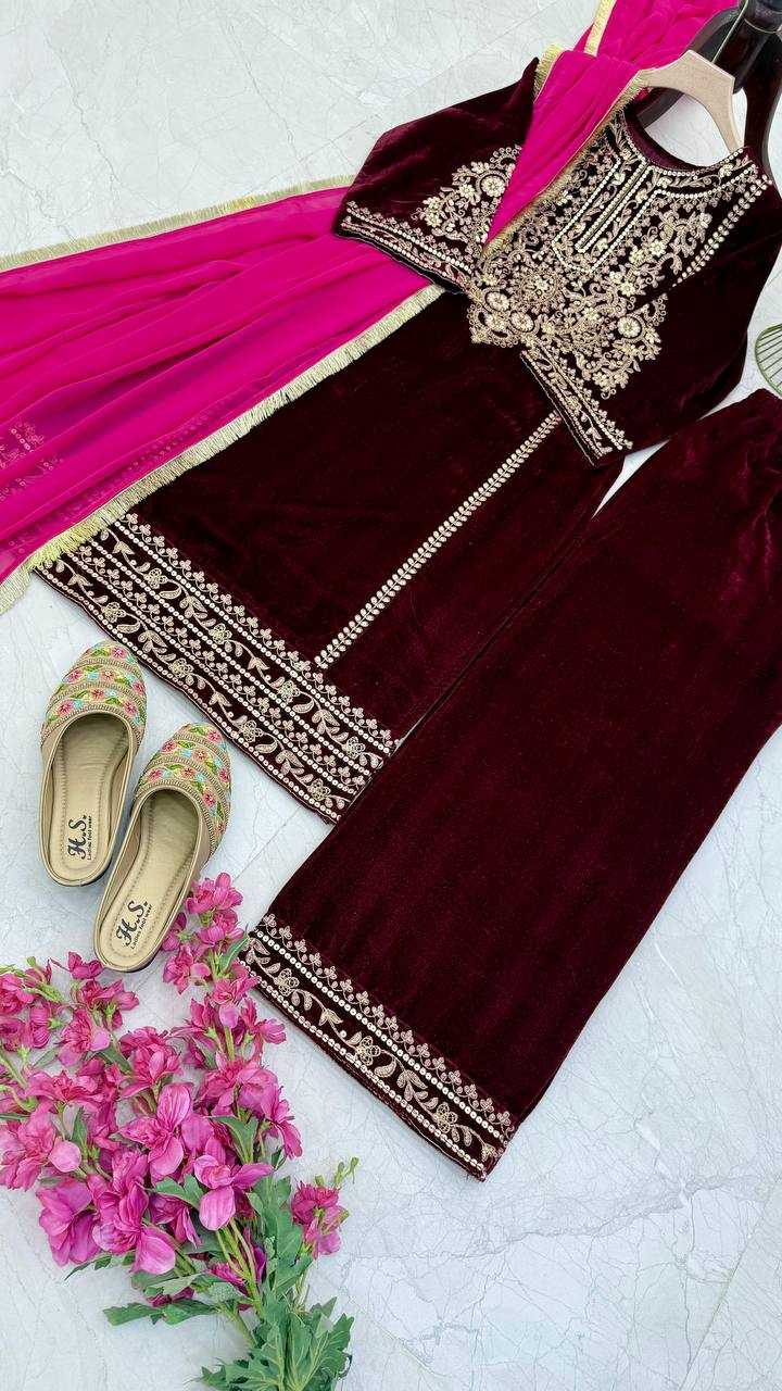 YNF VELVET KESH158 9289 SUITS & DRESSES WHOLESALE PAKISTANI EMBROIDERY VELVET EID COLLECTIONS SUITS MANUFACTURE- Kapda Export