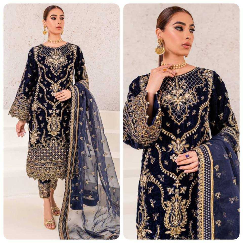 YNF VELVET KESH159 1319 SUITS & DRESSES WHOLESAL PAKISTANI EMBROIDERY VELVET WEDDING SUITS MANUFACTURE- Kapda Export