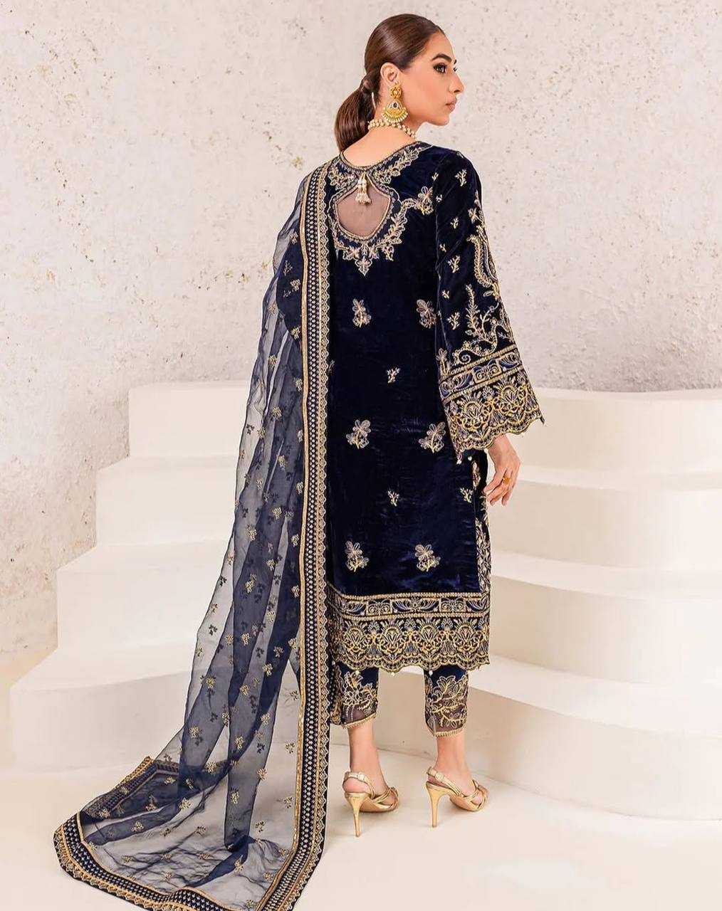 YNF VELVET KESH159 1319 SUITS & DRESSES WHOLESAL PAKISTANI EMBROIDERY VELVET WEDDING SUITS MANUFACTURE- Kapda Export