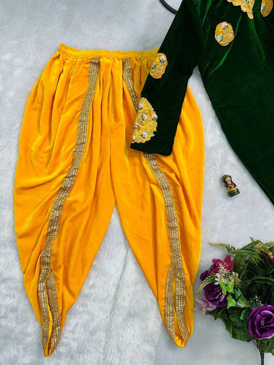 YNF VELVET RIN181 1073 SUITS & DRESSES WHOLESALE EMBROPIDERY VELVET DHOTI SALWAR WEDDING SUITS MANUFACTURE- Kapda Export