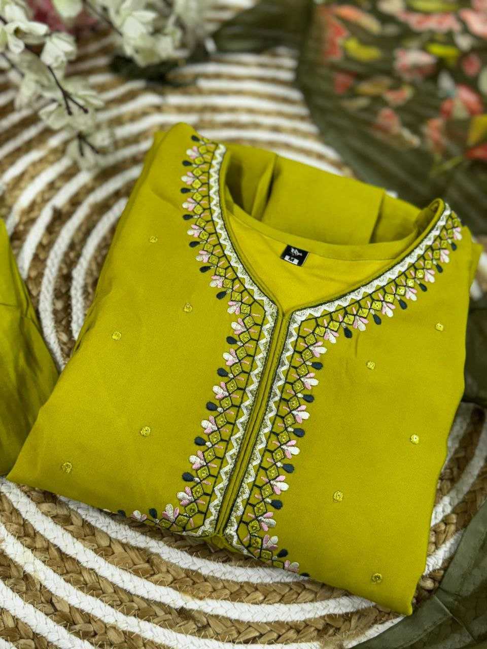 YNF VISCOSE CHANDERI KESH214 276 SUITS & DRESSES WHOLESALE ALIA CUT CHANDERI HALDI OUTFITS SUITS MANUFACTURE- Kapda Export