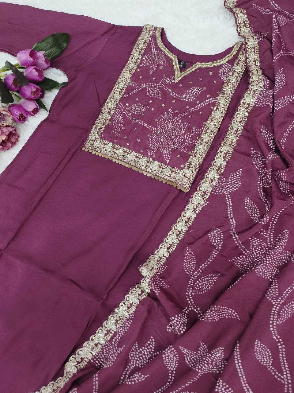 YNF VISCOSE CHANDERI RIN174 JINIVA SUITS & DRESSES WEDDING CHANDERI LONG KURTI SUITS MANUFACTUR- Kapda Export