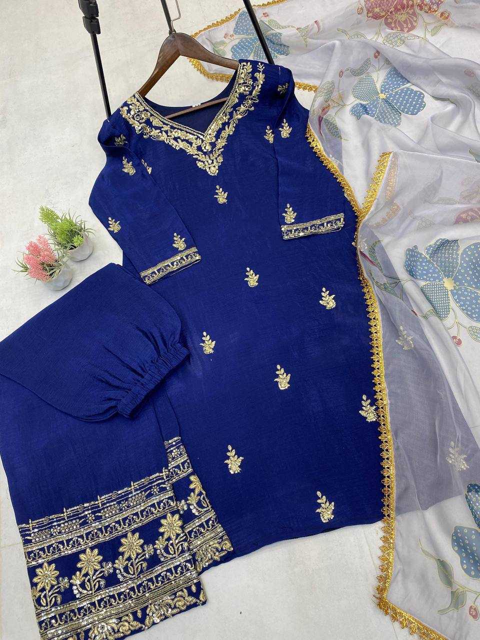 YNF CHINON RIN141 1898 SUITS & DRESSES WHOLESALE EMBROIDERY PARTY WEAR SUITS MANUFACTURER- Kapda Export