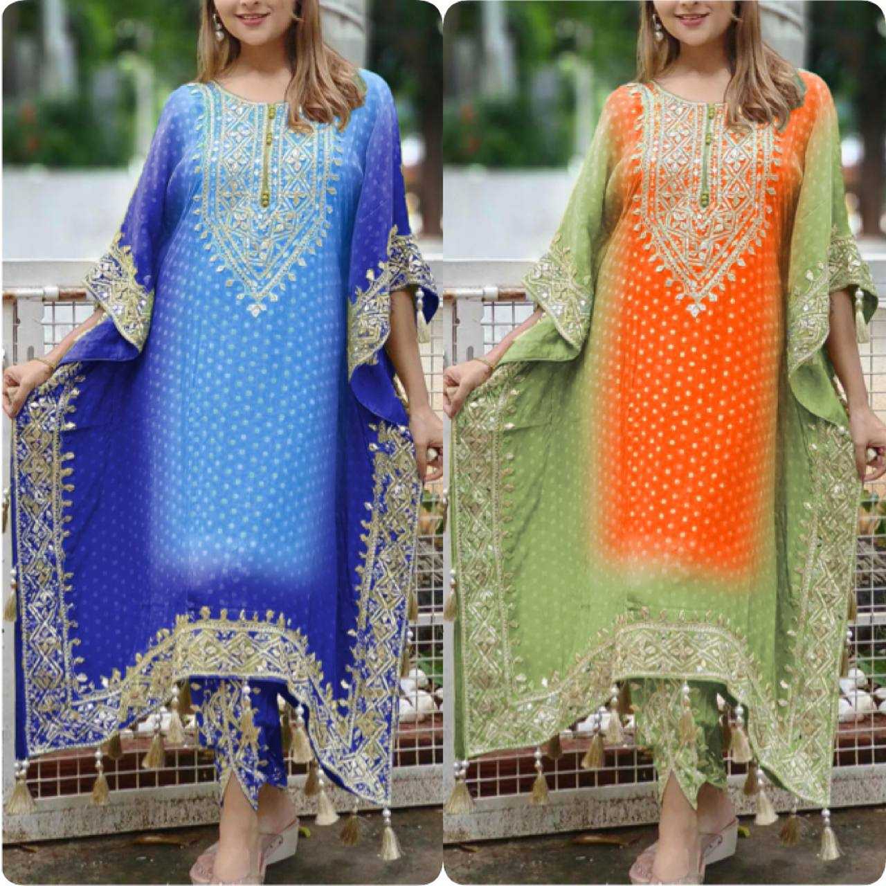 Ynf Chinon Silk KESH157 1669 Kurti Wholesale Silk Kurtis Kurtis With Dhoti Kaftan Kurtis Manufacturer- Kapda Export