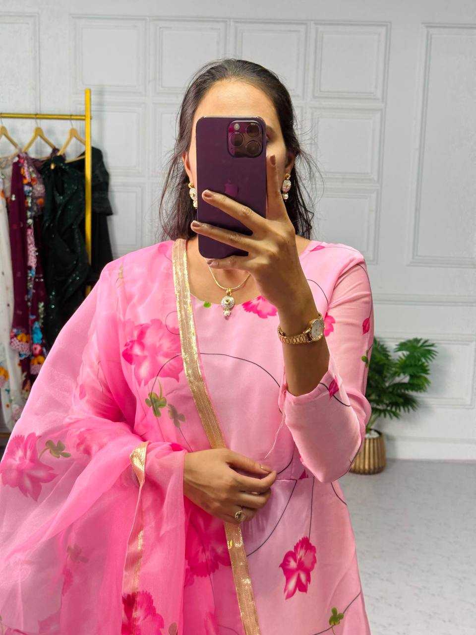 Ynf Georgette KESH413 1019 Gowns Wholesale Printed Gowns Georgette Gown Satin Gowns Manufacturer- Kapda Export